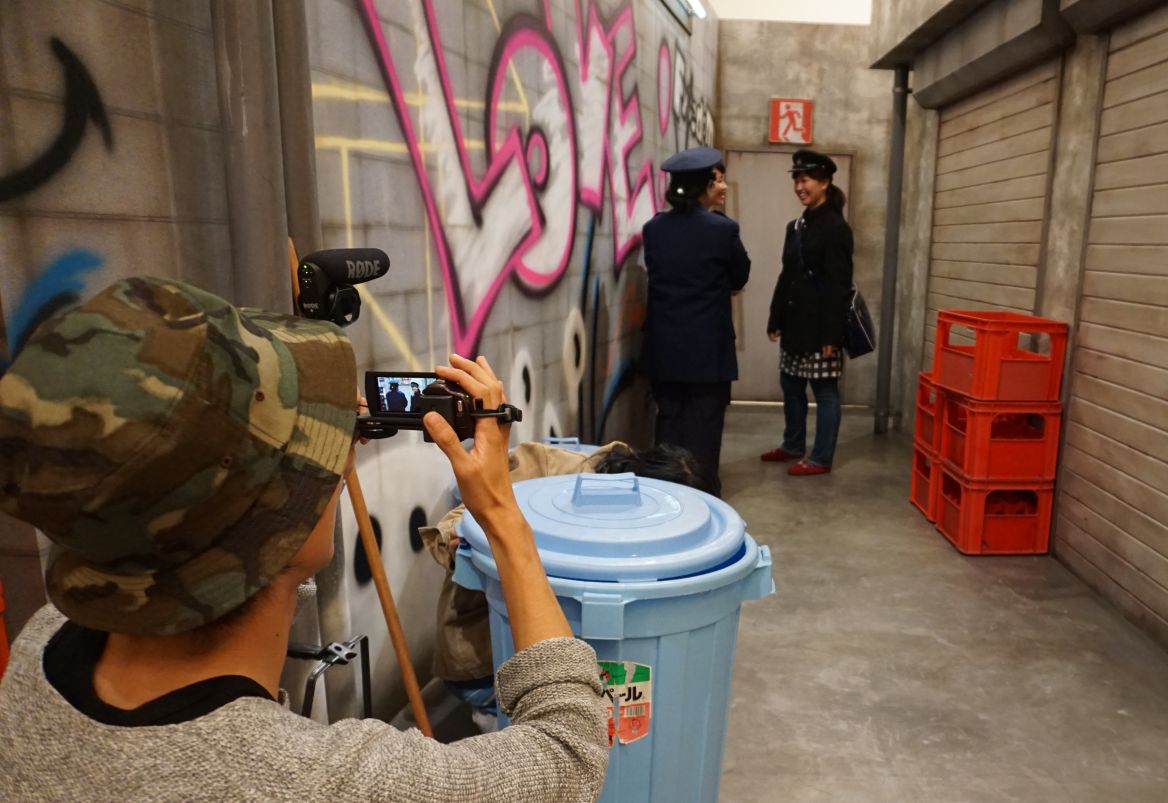 Tournage d'un film amateur